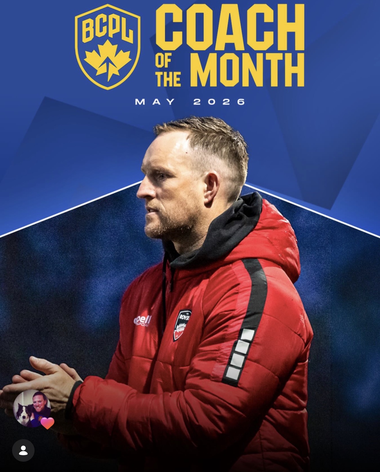 Brendan Teeling — League1 BC Coach of the Month, May 2026